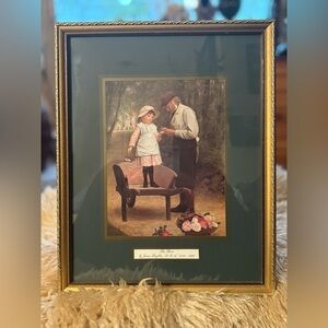 Vintage Gold Framed Print “The Thorn” by James Hayllar • Collectible Wall Art